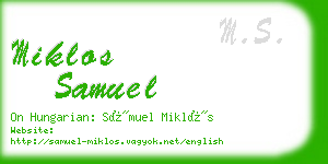 miklos samuel business card